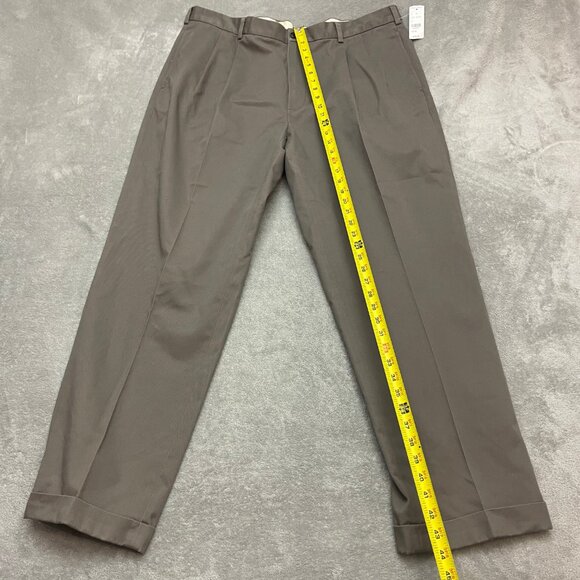 NWT Brooks Brothers Mens Advantage Chino Elliott Gray Dress Pants 42x32 Pleated - Picture 4 of 14